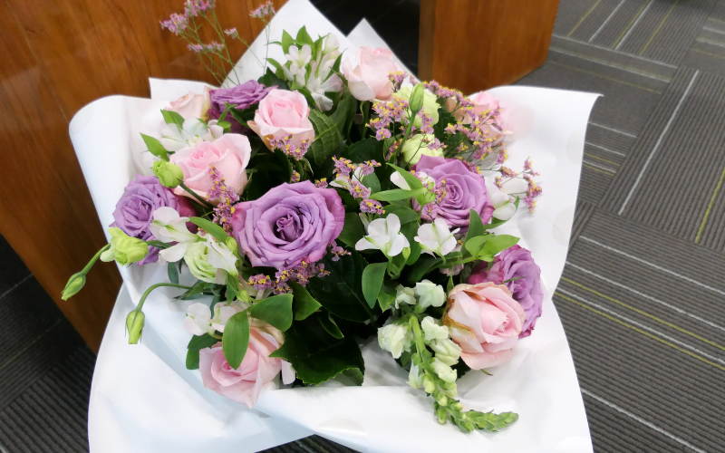 Purple flowers for expressing sympathy-