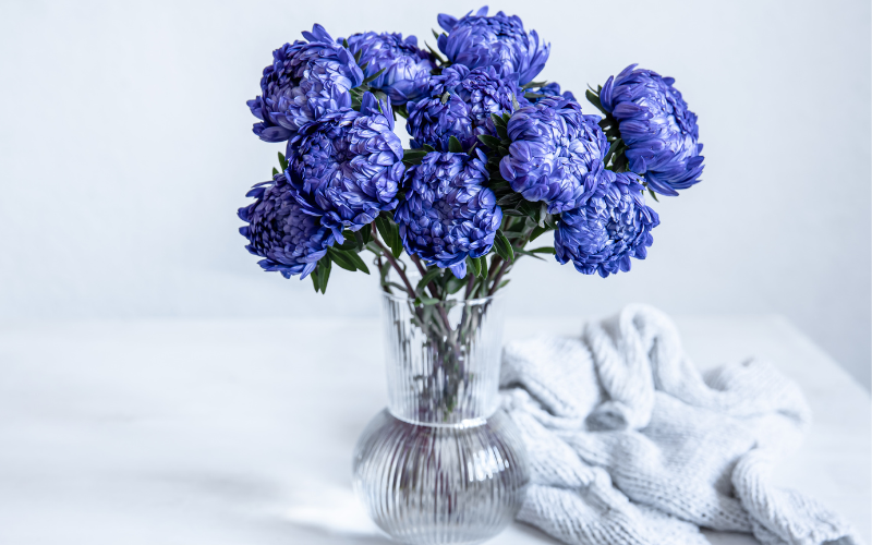 blue funeral flowers for a man 